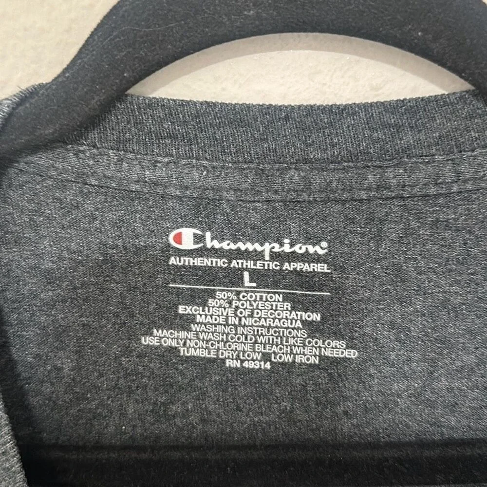 Champion Mens Gray University of Delaware Crewneck T-Shirt Size Large - Picture 4 of 5